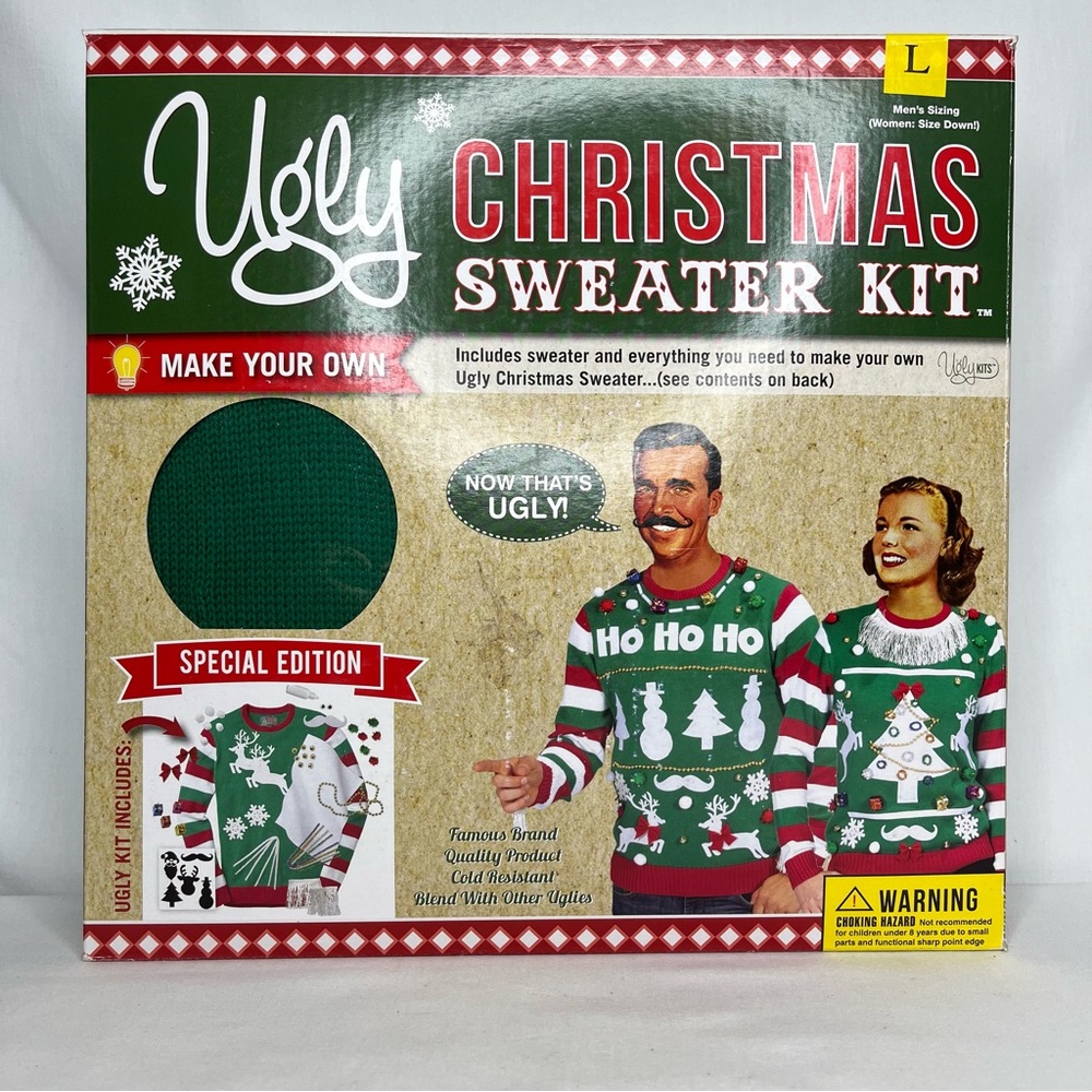 Ugly Christmas Sweater Kit- New in Box. Size Large